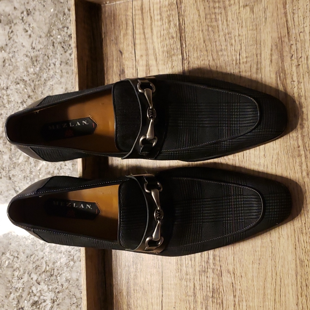Mezlan, very unique blue plaid